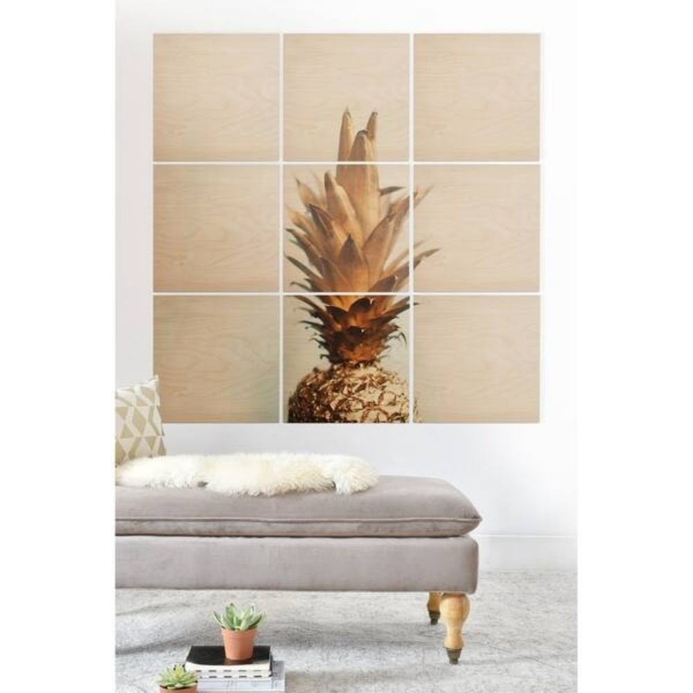 Wooden Wall Mural Pineapple